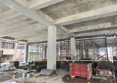 Standing inside the future cafe.
